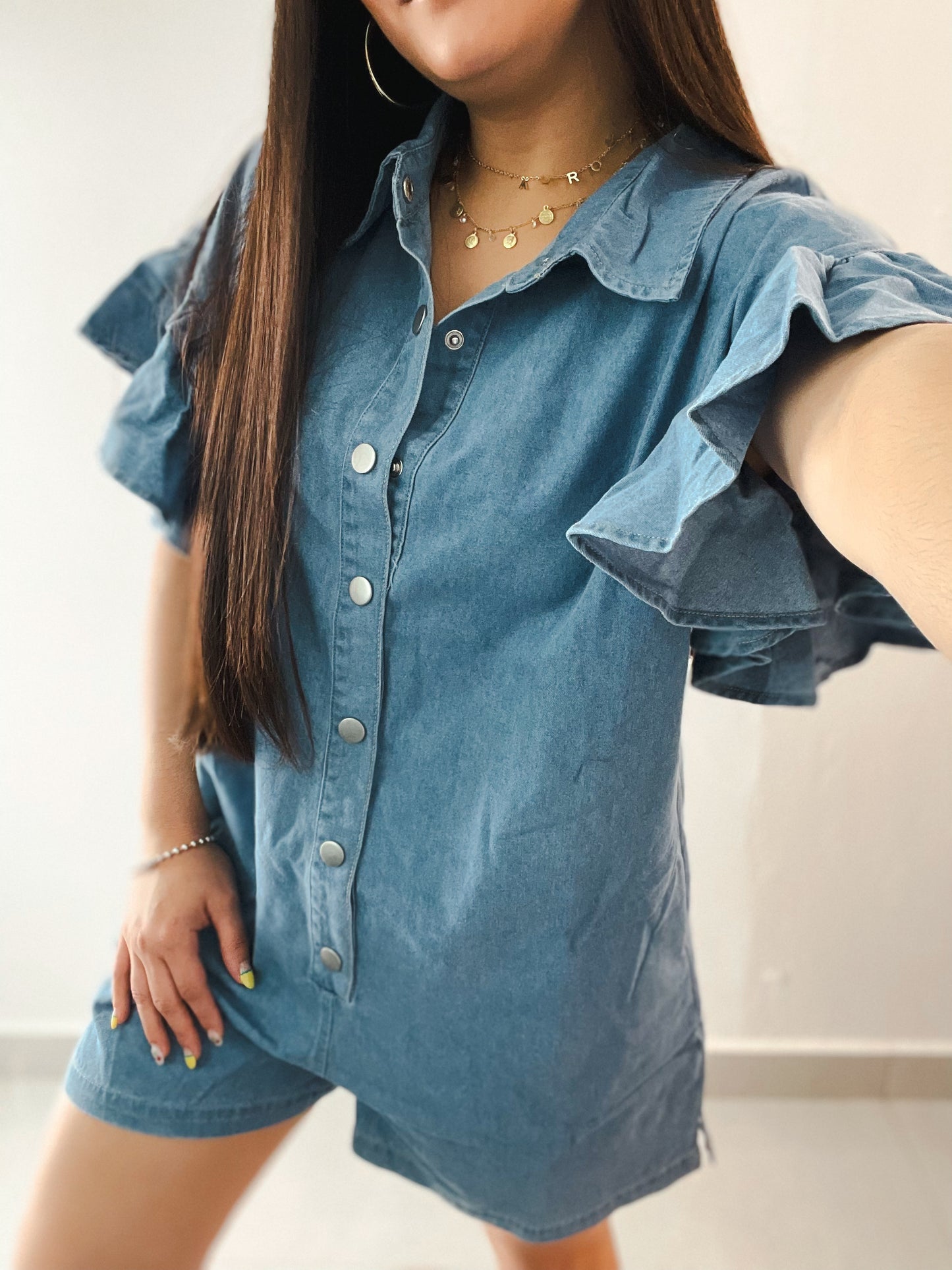 “Oversized Denim Romper”