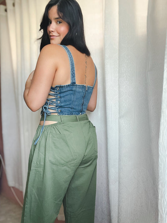 “Turín Denim Corset Top”